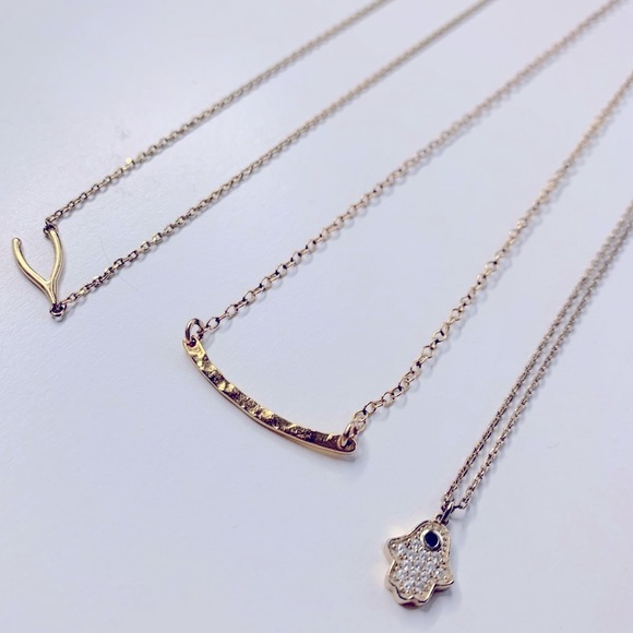 Dainty Gold Necklace Set of 2 - Picture 1 of 5